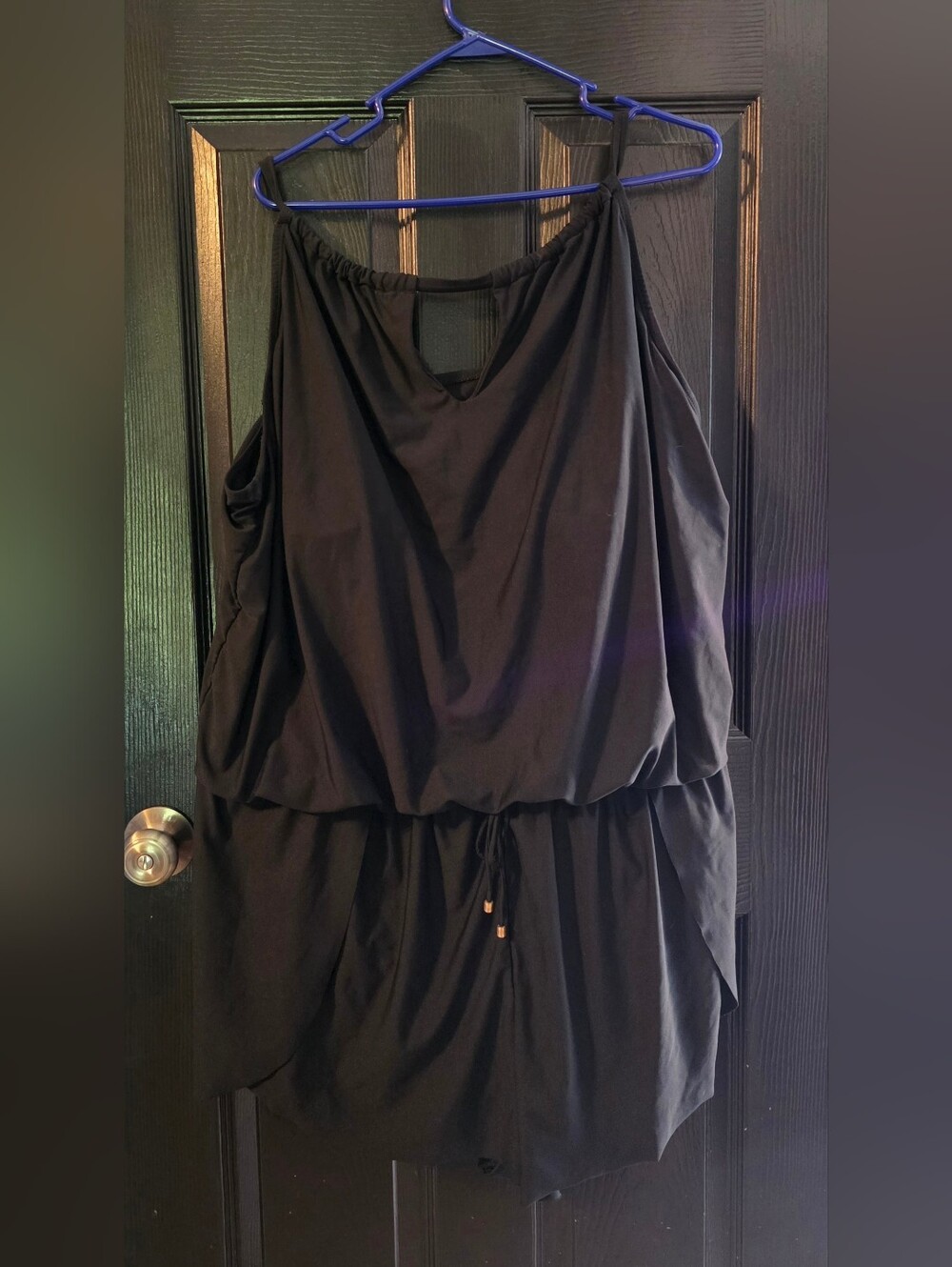 Time and Tru Black Sleeveless Romper Swimsuit
